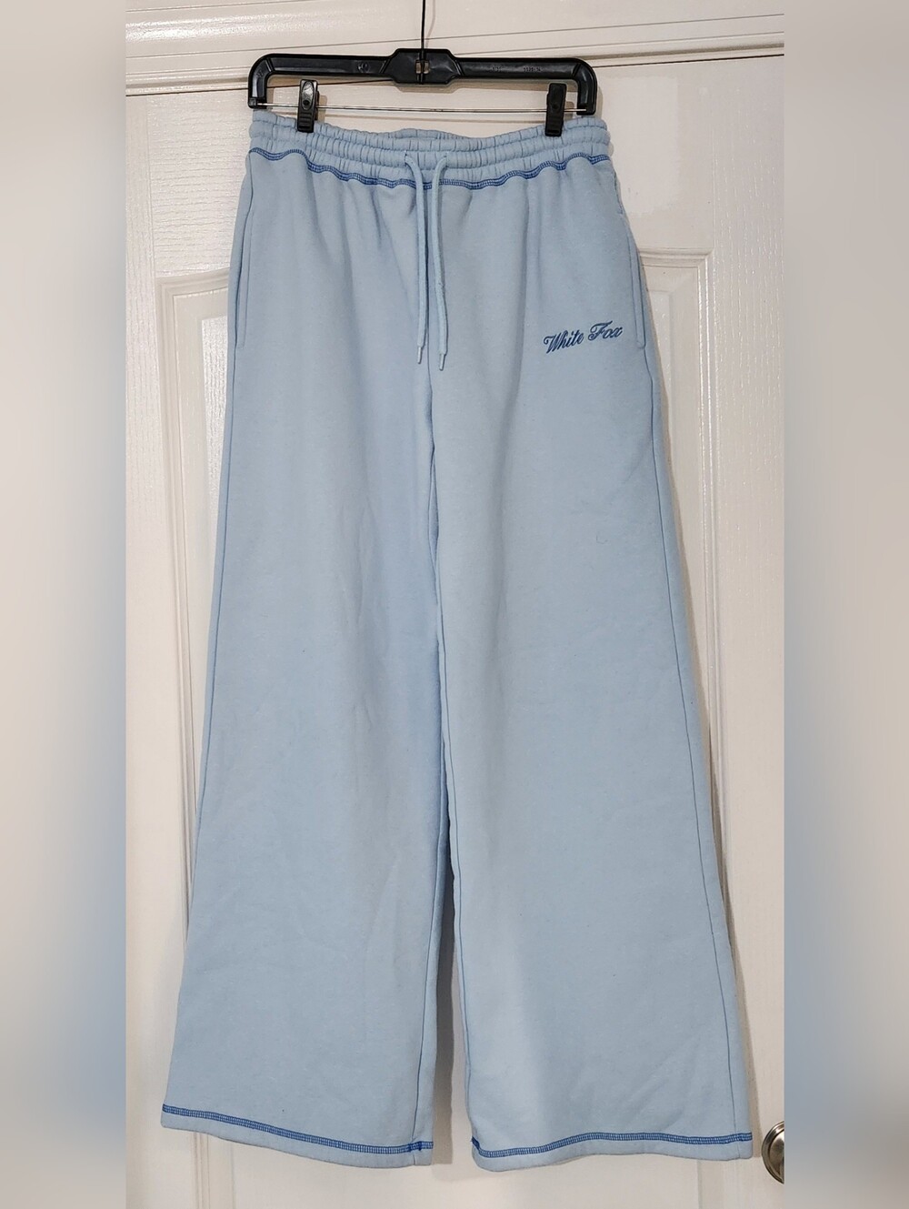 White Fox Boutique Light Blue Wide Leg Sweatpants